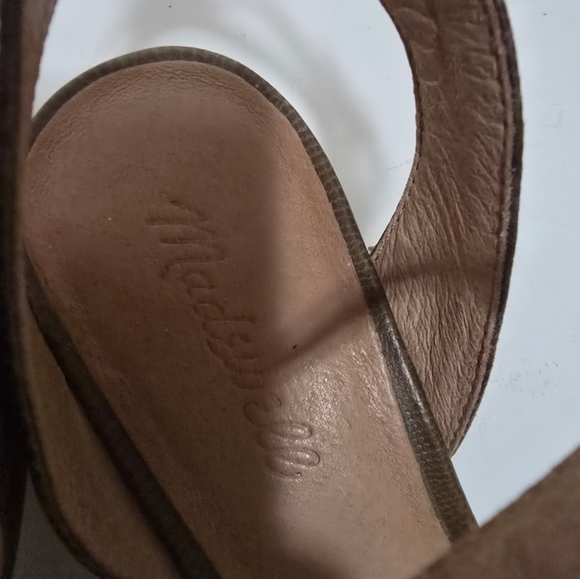Madewell Simple Mid-Heel Sandals in Embossed Leather Strappy Summer - Picture 6 of 13